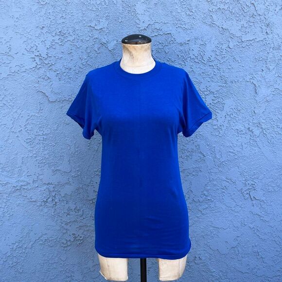 VIntage Calvin Klein Undershirt Small 80s Blue T-shirt - Picture 2 of 8